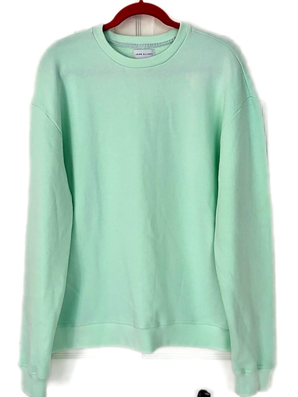 John Elliott Crewneck Sweatshirt Mint Green Cotton size Large
